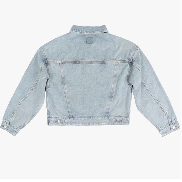Cropped Jean Jacket Light Blue Acid Washed, NWOT. - Picture 2 of 2